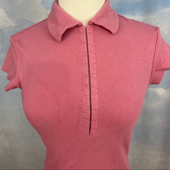 Express Salmon Pink Collared Top Size Small - Picture 2 of 4